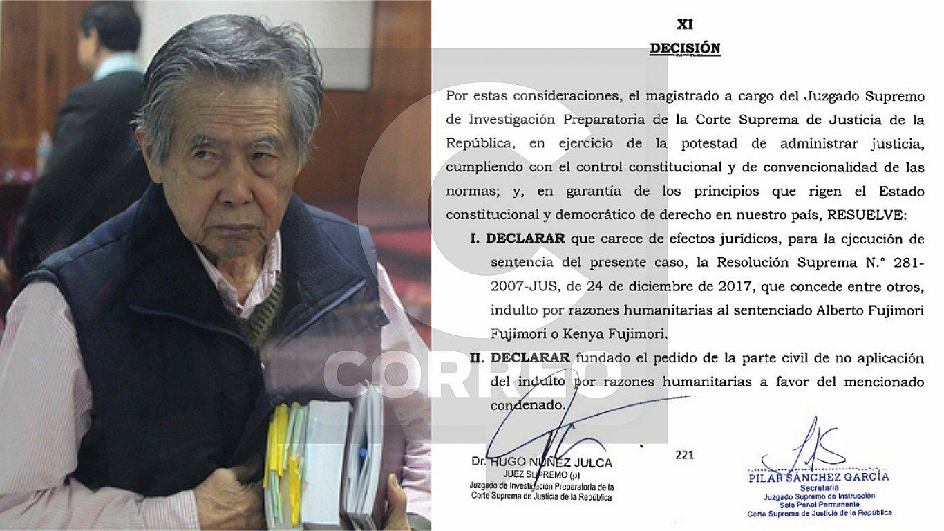 Alberto Fujimori: Este es el documento del fallo que anula el indulto al expresidente