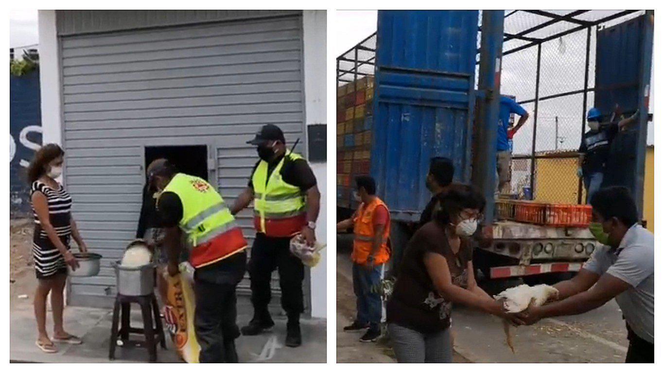 Entregan arroz y pollo a familias del distrito de Moche 
