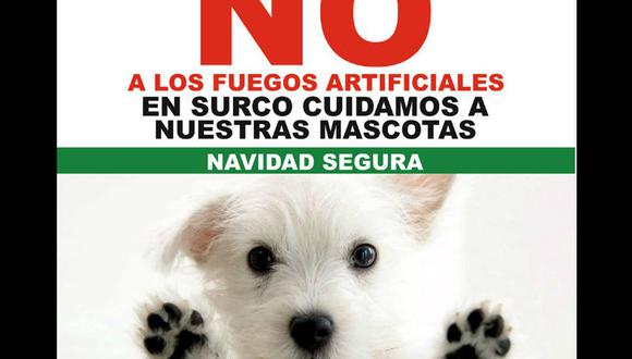 Surco inicia campaña contra la pirotecnia para proteger mascotas