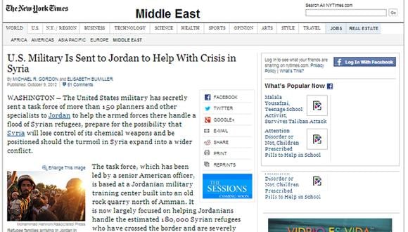 EE.UU. envía "fuerza de tarea" a Jordania por crisis Siria
