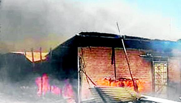 Tres viviendas fueron arrasadas por incendio