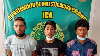 Capturan a tres sujetos por robo de una mototaxi en Ica