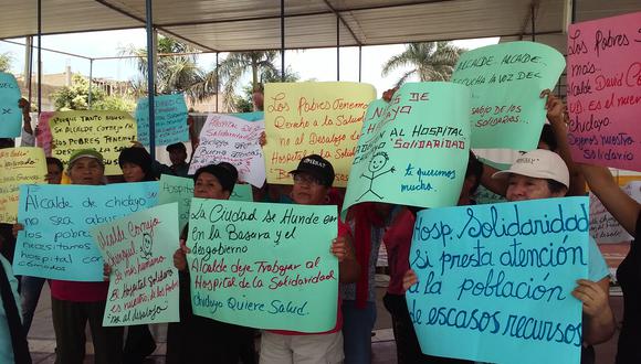 Pobladores de Chiclayo protestan contra retiro de Hospital de la Solidaridad 