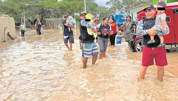 Reporte preliminar del Coer señala que 779 viviendas quedaron afectadas; sin embargo hasta el cierre de la presente edición las precipitaciones pluviales continuaban, por lo que desborde de ríos La Leche y Motupe provocarían más estragos.