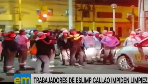 Trabajadores de limpieza impidieron que camiones recojan basura como medida de protesta en el Callao (VIDEO)