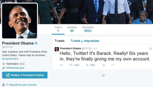 Barack Obama abre una nueva cuenta de Twitter