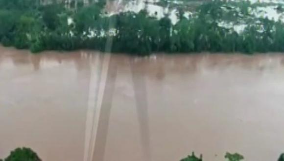 Pasco: desborde de rio ocasiona inundación en distrito de Puerto Bermúdez (Foto: captura pantalla Canal N)