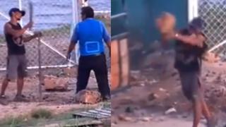 Sujeto amenazaba con machete y lanzaba rocas gigantes a transportistas, en Ucayali (VIDEO)