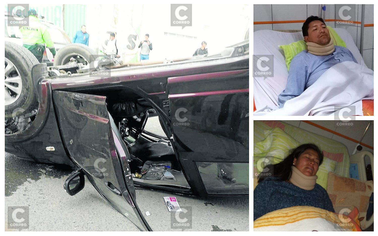 Ingeniero y su familia que iban en camioneta salvan de morir al chocar con patrullero