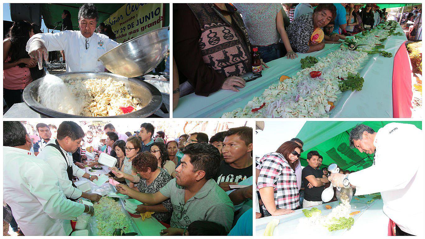 Arequipa: Disfrutan del ceviche más largo del sur del Perú (VIDEO)