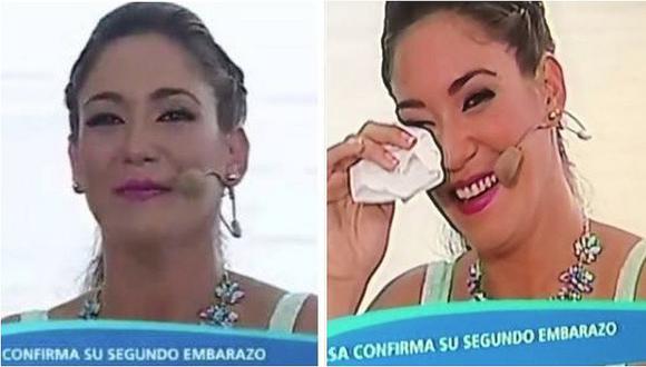El momento en que ​Tilsa Lozano, entre lágrimas, confirma que está embarazada (VIDEO)