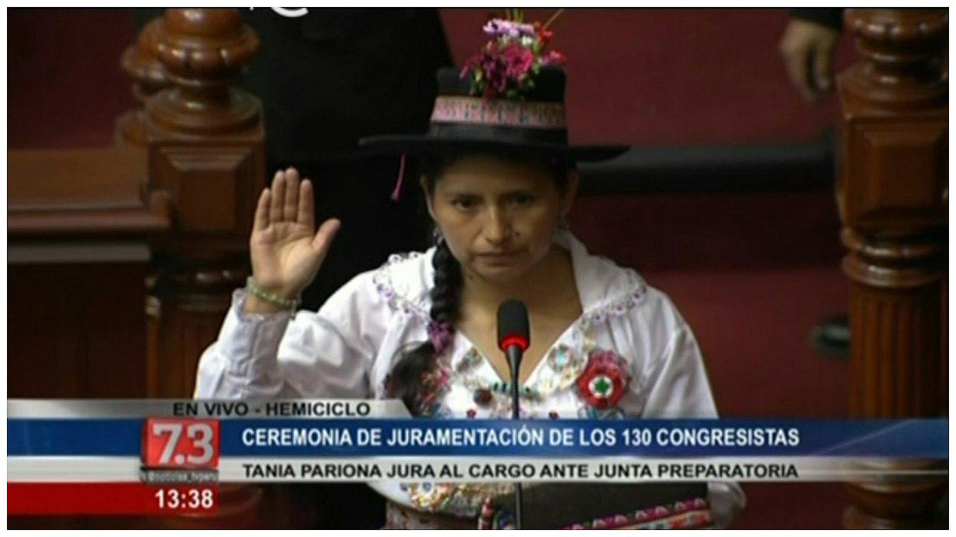 Congresista Tania Pariona juramentó en quechua y por los pueblos indígenas (VIDEO)