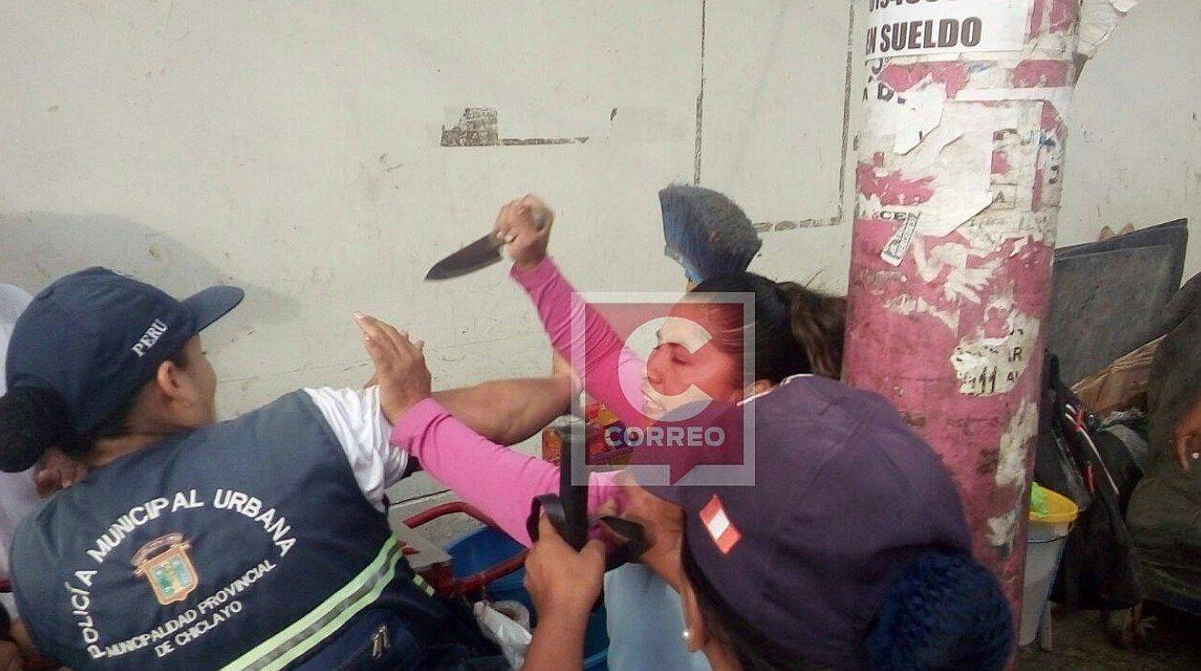 Chiclayo: Policía municipal es agredida con un cuchillo 