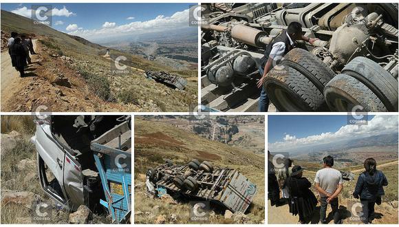 Huancayo: Obrero muere cuando camión en el que viajaba cae a abismo (VIDEO)