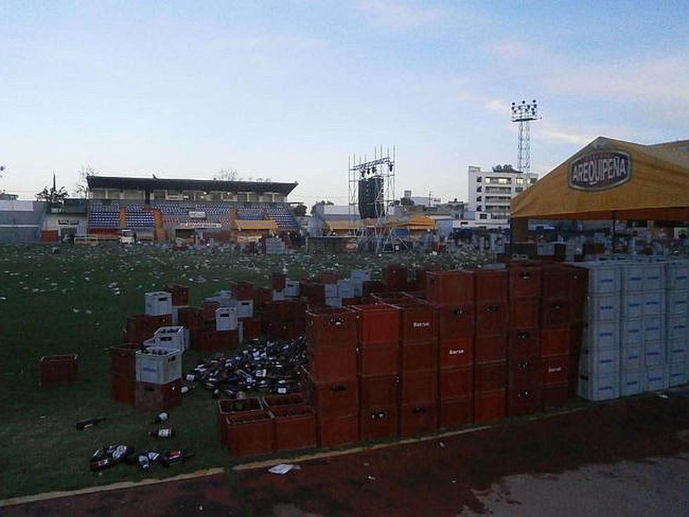 Estadio Melgar convertido en basural luego de concierto por aniversario de Arequipa (FOTOS)