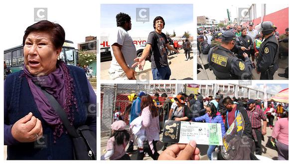 Hinchas lloran por quedarse  sin ver encuentro deportivo en Huancayo  (VIDEO)