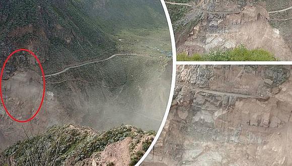 Advierten riesgos para reconstruir vía que colapsó por derrumbe de cerro