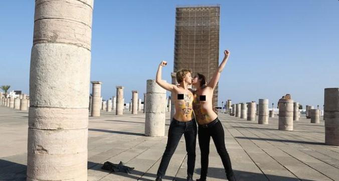Marruecos: Femen se fotografían desnudas en un monumento de Rabat