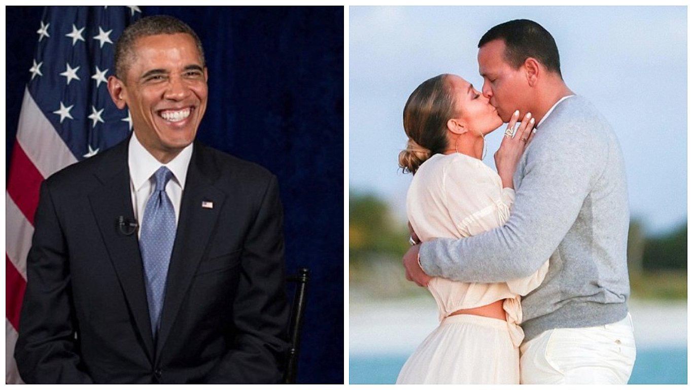 Barack Obama felicitó a Alex Rodríguez y JLo por su compromiso (FOTO)