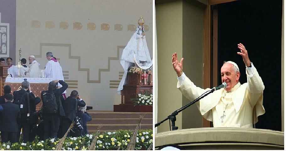 Papa Francisco canta a la Virgen de la Puerta en Trujillo (VIDEO)