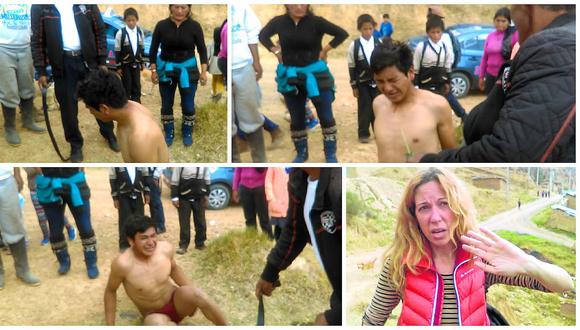 Huancayo: Castigan a correazos a delincuente acusado de asaltar a turista (VIDEO)