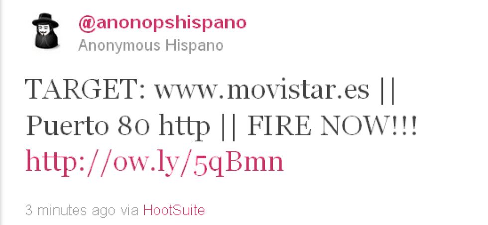Anonymous se tumba Movistar