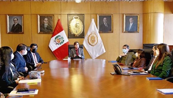 La fiscal de la Nación, Patricia Benavides, lideró una reunión con los coordinadores nacionales de las fiscalías especializadas y coordinadores de los equipos especiales. (Foto: Ministerio Público)