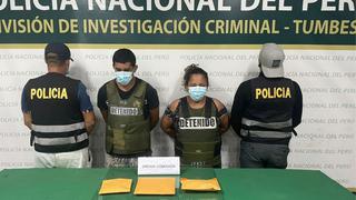 Tumbes: Capturan a dos presuntos vendedores de drogas
