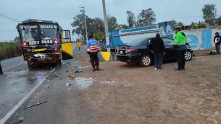 Brutal choque entre un ómnibus y camión deja tres heridos en la provincia de Pisco