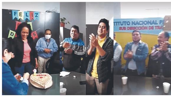 Lambayeque: Celebran cumpleaños a funcionaria en Inpe