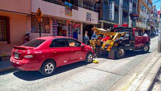Vehículos mal estacionados fueron llevados al depósito municipal en Puno
