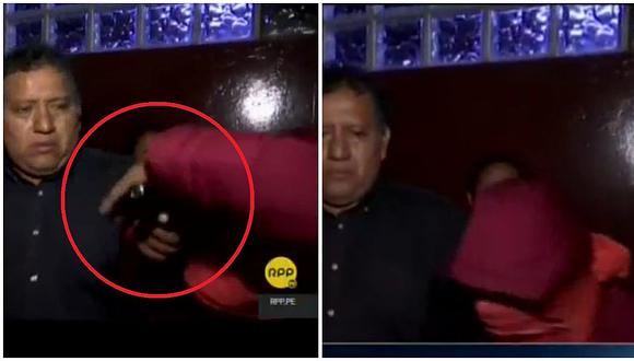 Hombre amenaza con arma a reportero en transmisión durante protesta en Fiori (VIDEO)