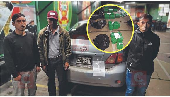 En colectivo Huancavelica - Huancayo, amigos llevaban 127 kilos de droga en 4 costales