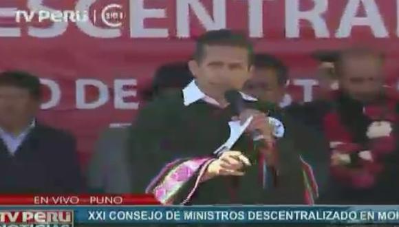 Puno: Ollanta Humala anuncia nulidad de concesión del lago Titicaca en Moho 