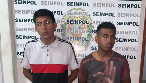 Josue Orlando Santamaría Soto (19) y Franco Anyelo Infante Lupu (29) son investigados en la sede de la Divincri. Los agentes lograron recuperar el celular de la víctima