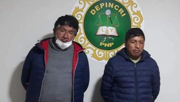 Los detenidos son Richard Gutiérrez Espinoza (45) y Nelson Chuquimamani Condori (32). (Foto: Difusión)