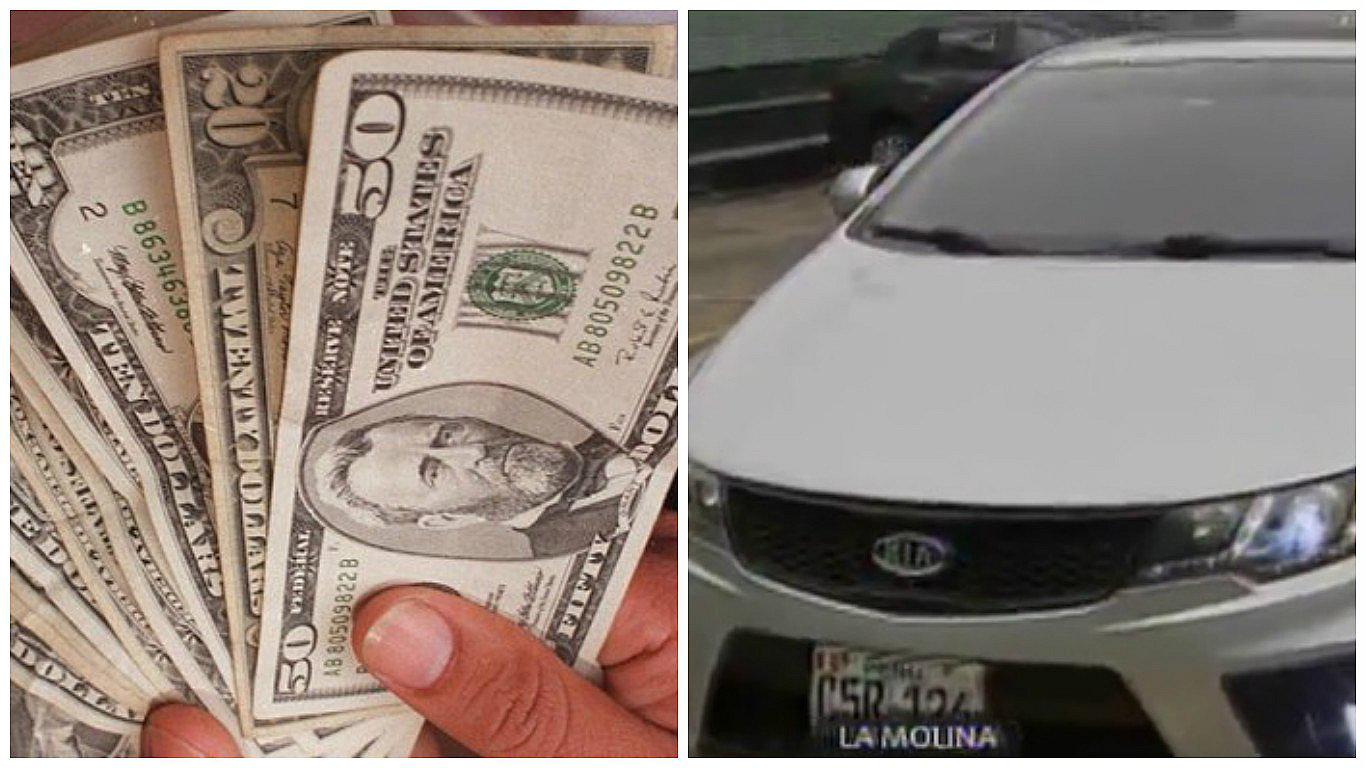 La Molina: hallan 40 mil dólares en un auto abandonado en plena avenida (VIDEO)