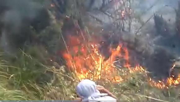 Pasco: Incendio forestal que dura 5 días deja herido a un policía