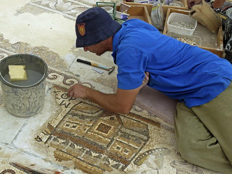 Israel: Hallan mosaico de hace 1.500 años con imágenes de Egipto