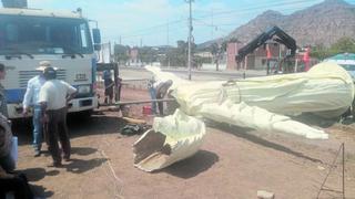 Lambayeque: Cabeza de estatua de Cristo Redentor se desprende