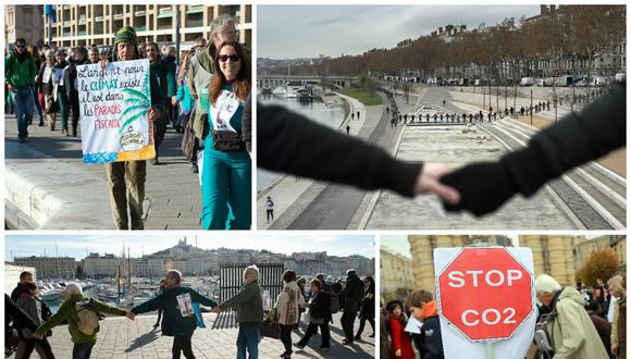 COP21: Cadena humana en París denuncia el "estado de emergencia climático"