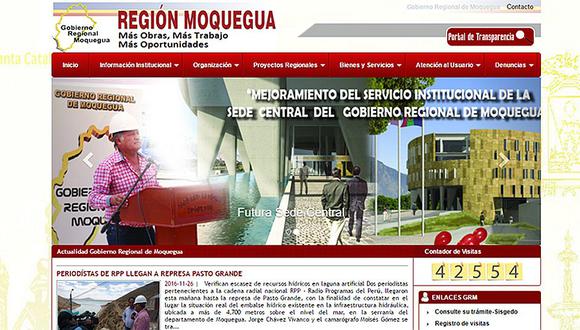 Facebook: Por este "error" critican web del Gobierno Regional de Moquegua