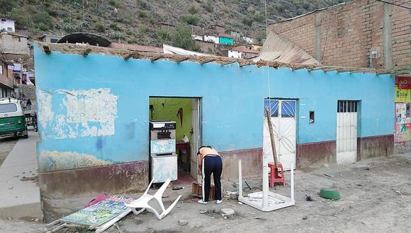 Ventarrón deja sin techo veinte de casas en Huánuco