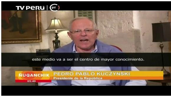 Pedro Pablo Kuczynski saludó en quechua al primer noticiero en runa simi de la televisión nacional (VIDEO)