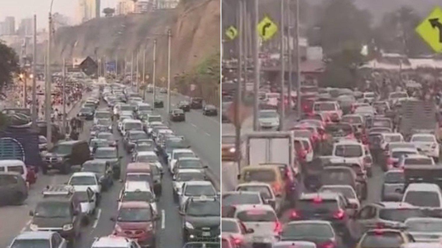 Taxis provocan congestión vehicular en la Costa Verde (VIDEO)