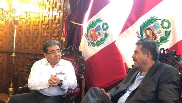 El Congreso de la República informó de esta reunión acompañado de una fotografía de ambas autoridades en un salón del Palacio Legislativo.  (Foto: Andina)