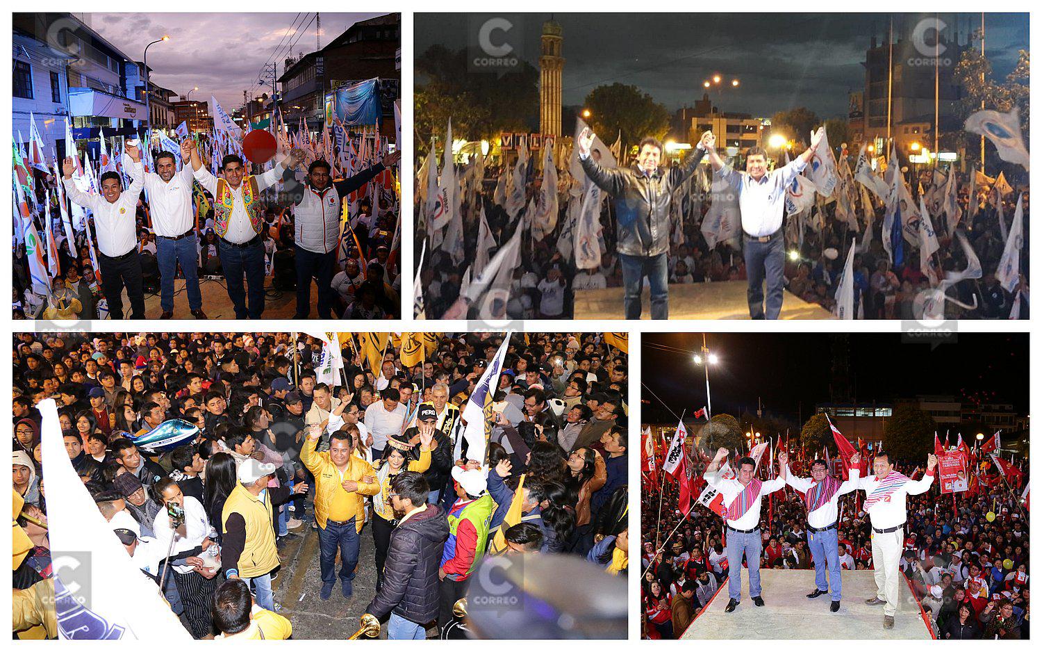 Cerrón, Zósimo, Vila y Yauri cierran campaña abarrotando Huancayo