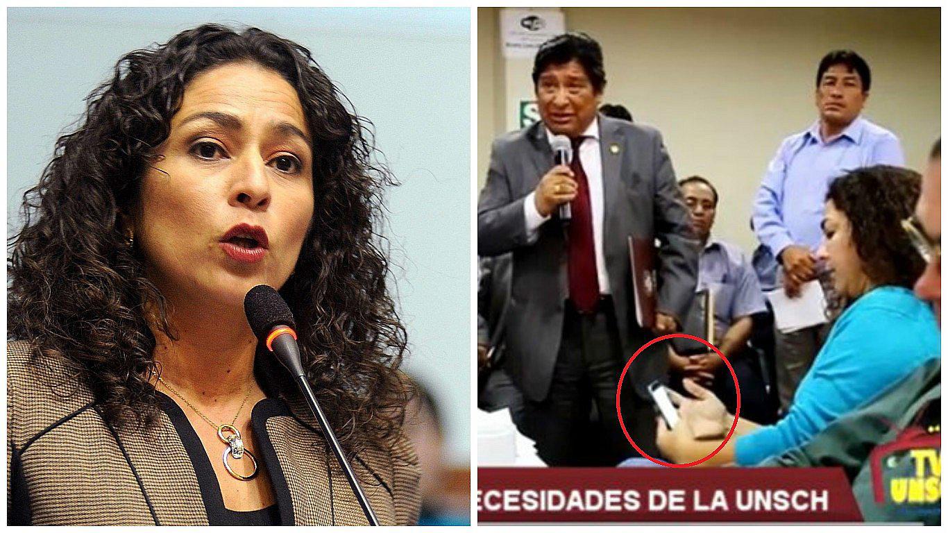 Congresista Chacón es criticada por "ignorar" a rector de UNSCH (VIDEO)