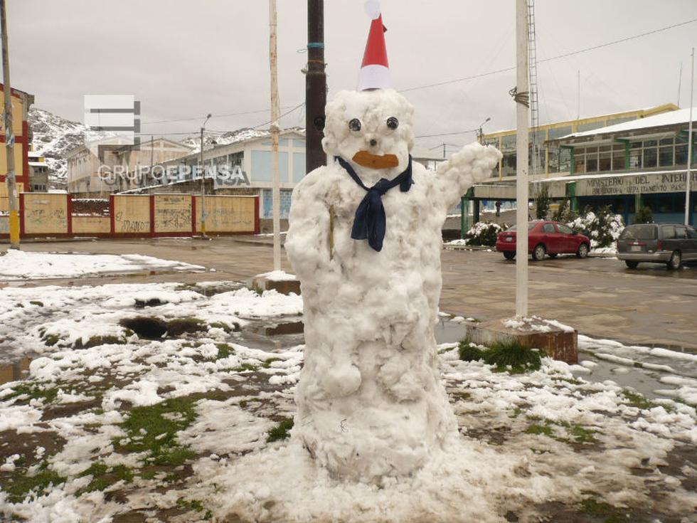 Pasco vive una Navidad de altura con muñecos de nieve y parajes iluminados