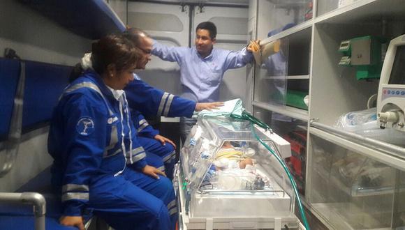 En ambulancia aérea trasladan a Lima a bebé con cardiopatía congénita